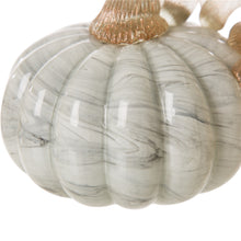 Load image into Gallery viewer, 5.12&#39;D Hand Blown Gray Marbleized Glass Pumpkin Decor
