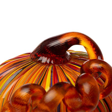 Load image into Gallery viewer, S/2 Multi Striped Glass Short Pumpkin Decor
