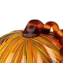 Load image into Gallery viewer, S/2 Multi Striped Glass Short Pumpkin Decor
