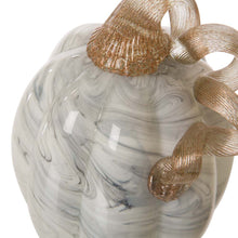 Load image into Gallery viewer, S/2 Hand Blown Gray Marbleized Glass Pumpkin Decor
