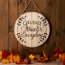 Load image into Gallery viewer, Thanksgiving Wall Decorations Farmhouse Wooden Wall Decorative Sign Round Hanging Thanksgiving Wall Art
