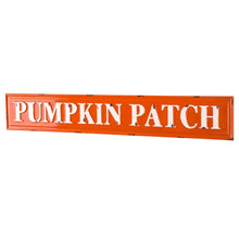 Load image into Gallery viewer, 35.75&quot;L Enameled Metal &quot;PUMPKIN PATCH&quot; Wall Sign
