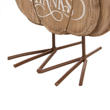 Load image into Gallery viewer, 12.28&quot; L Wooden Metal Turkey Table Decor Thanksgiving Decorative
