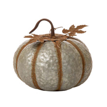 Load image into Gallery viewer, 12&quot;D Galvanized Metal Round Pumpkin
