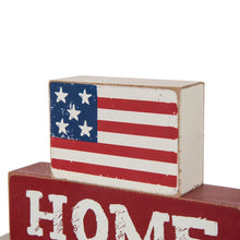 Load image into Gallery viewer, 8.5&quot;L Home Of The Free Because Of The Brave Sign Wooden Patriotic Decorative Table Decor
