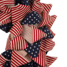 Load image into Gallery viewer, 19&quot;D Fabric Patriotic Stripes and Stars Wreath
