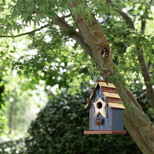 Load image into Gallery viewer, 9.06&quot;H Rustic Patriotic Garden Distressed Wooden Decorative Birdhouse
