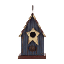 Load image into Gallery viewer, 9.06&quot;H Rustic Patriotic Garden Distressed Wooden Decorative Birdhouse
