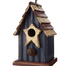 Load image into Gallery viewer, 9.06&quot;H Rustic Patriotic Garden Distressed Wooden Decorative Birdhouse
