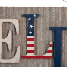 Load image into Gallery viewer, 36.10&quot;L Metal/Wooden Patriotic HELLO Wall Décor
