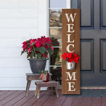 Load image into Gallery viewer, 42&quot;H Wooden &quot;WELCOME&quot; Porch Sign with Metal Planter
