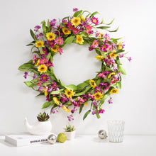 Load image into Gallery viewer, 24&quot;D Artificial Chrysanthemum Wreath
