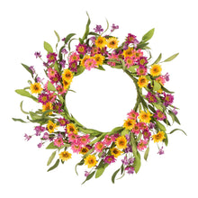 Load image into Gallery viewer, 24&quot;D Artificial Chrysanthemum Wreath
