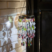 Load image into Gallery viewer, 18.75&quot;H Solar Lighted Hanging Décor with Multicolored Acrylic Jewel Beads
