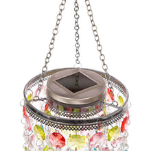 Load image into Gallery viewer, 18.75&quot;H Solar Lighted Hanging Décor with Multicolored Acrylic Jewel Beads
