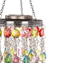 Load image into Gallery viewer, 18.75&quot;H Solar Lighted Hanging Décor with Multicolored Acrylic Jewel Beads
