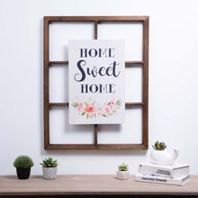 Load image into Gallery viewer, 28&quot;H Wooden Window Frame with Wooden &quot;HOME SWEET HOME&quot; Word Sign Wall Décor
