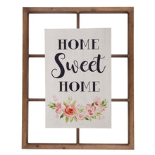 Load image into Gallery viewer, 28&quot;H Wooden Window Frame with Wooden &quot;HOME SWEET HOME&quot; Word Sign Wall Décor
