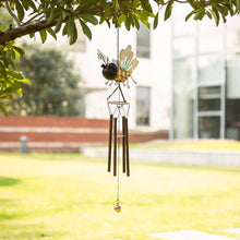 Load image into Gallery viewer, 22&quot;H Hancrafted Wooden/Iron Butterfly Patio Wind Chime
