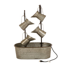 Load image into Gallery viewer, 33.25&quot;H Farmhouse Galvanized Metal Cascading Water Fountain
