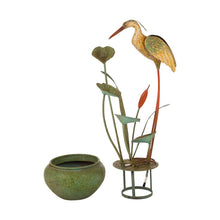 Load image into Gallery viewer, 37&quot;H Floor Standing Antique Green Metal Pelican Water Fountain
