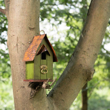 Load image into Gallery viewer, 10&quot;H Rustic Garden Distressed Wooden Decorative Birdhouse
