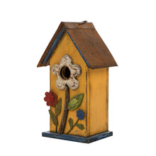 Load image into Gallery viewer, 10.24&quot;H Wooden Distressed Flower Garden Birdhouse
