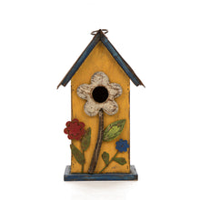 Load image into Gallery viewer, 10.24&quot;H Wooden Distressed Flower Garden Birdhouse
