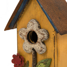 Load image into Gallery viewer, 10.24&quot;H Wooden Distressed Flower Garden Birdhouse
