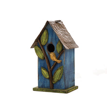 Load image into Gallery viewer, 9.84&quot;H Distressed Leaves Wooden Garden Birdhouse
