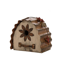 Load image into Gallery viewer, 7.09&quot;L Distressed Wooden Flower Garden Birdhouse
