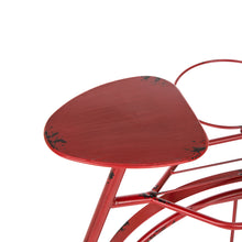 Load image into Gallery viewer, 25.98&quot; H Hand Painted Red Metal Standing  Bicycle Plant Stand
