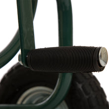 Load image into Gallery viewer, 34.45&#39;&#39;H Green Garden Hose Reel Cart with Wheels and Steel Basket
