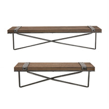 Load image into Gallery viewer, Farmhouse Rustic Metal Wooden Wall Mounted Shelves, Set of 2
