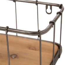 Load image into Gallery viewer, Farmhouse Ructic Metal Wooden Wall Storage Basket Shelves, Set of 2
