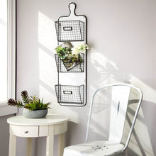 Load image into Gallery viewer, Farmhouse Metal Enamel Three-tier Wall Pocket
