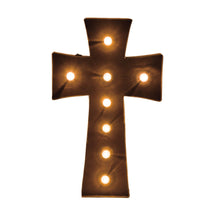 Load image into Gallery viewer, Rusty Marquee LED Lighted Cross Sign
