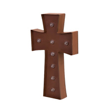 Load image into Gallery viewer, Rusty Marquee LED Lighted Cross Sign
