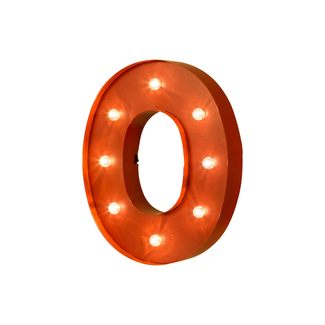 Vintage Marquee LED Lighted Letter O Sign Battery Operated Red