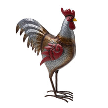 Load image into Gallery viewer, 21.25&quot;H Farmhouse Rustic Galvanized Metal Rooster Statue Décor
