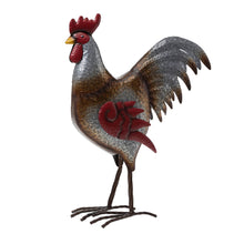 Load image into Gallery viewer, 21.25&quot;H Farmhouse Rustic Galvanized Metal Rooster Statue Décor
