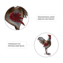 Load image into Gallery viewer, 21.25&quot;H Farmhouse Rustic Galvanized Metal Rooster Statue Décor
