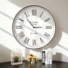 Load image into Gallery viewer, 31.5&quot; Oversized Farmhouse Metal Enamel Wall Clock
