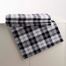 Load image into Gallery viewer, 72&quot;L*48&quot;W Polar Fleece Black &amp; White Plaid Reversible Duvet Cover
