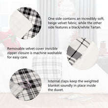 Load image into Gallery viewer, 72&quot;L*48&quot;W Polar Fleece Black &amp; White Plaid Reversible Duvet Cover
