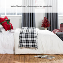 Load image into Gallery viewer, 72&quot;L*48&quot;W Polar Fleece Black &amp; White Plaid Reversible Duvet Cover
