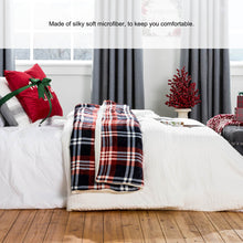 Load image into Gallery viewer, 72&quot;L*48&quot;W Flannel Red/Blue/White Plaid Reversible Duvet Cover
