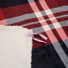 Load image into Gallery viewer, 72&quot;L*48&quot;W Flannel Red/Blue/White Plaid Reversible Duvet Cover
