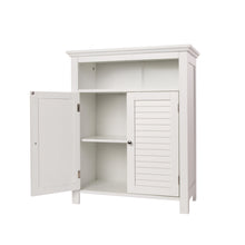 Load image into Gallery viewer, 32&quot; H Wooden Floor Storage Cabinet with  2 Shutter Door, White
