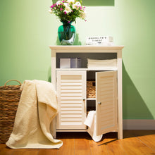 Load image into Gallery viewer, 32&quot; H Wooden Floor Storage Cabinet with  2 Shutter Door, White
